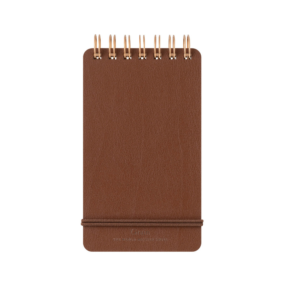 Midori - Grain Leather Notepad - Dark Brown