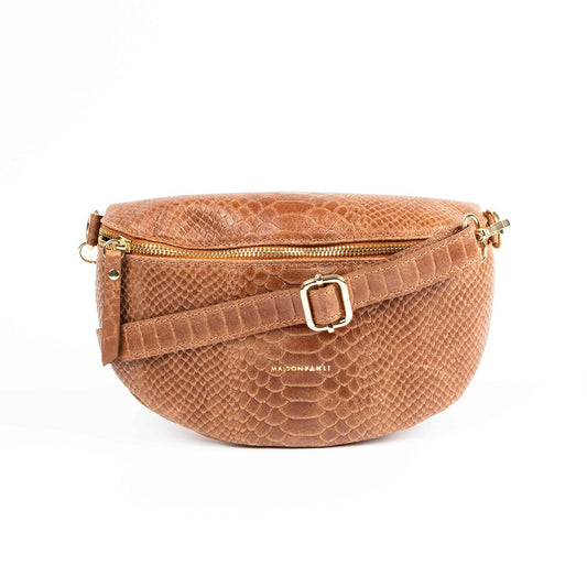 Maison Fanli - Bum Bag - Snake - Camel