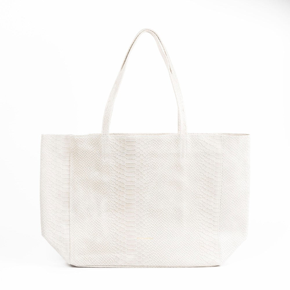 Maison Fanli - Tote Bag - Rectangular - Snake - Cream