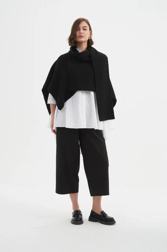 Tirelli - Asymmetric Wrap Knit - Black