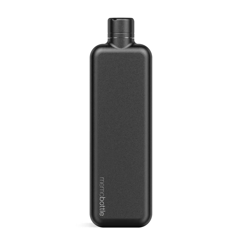 Memobottle - Slim - Stainless Steel - Black
