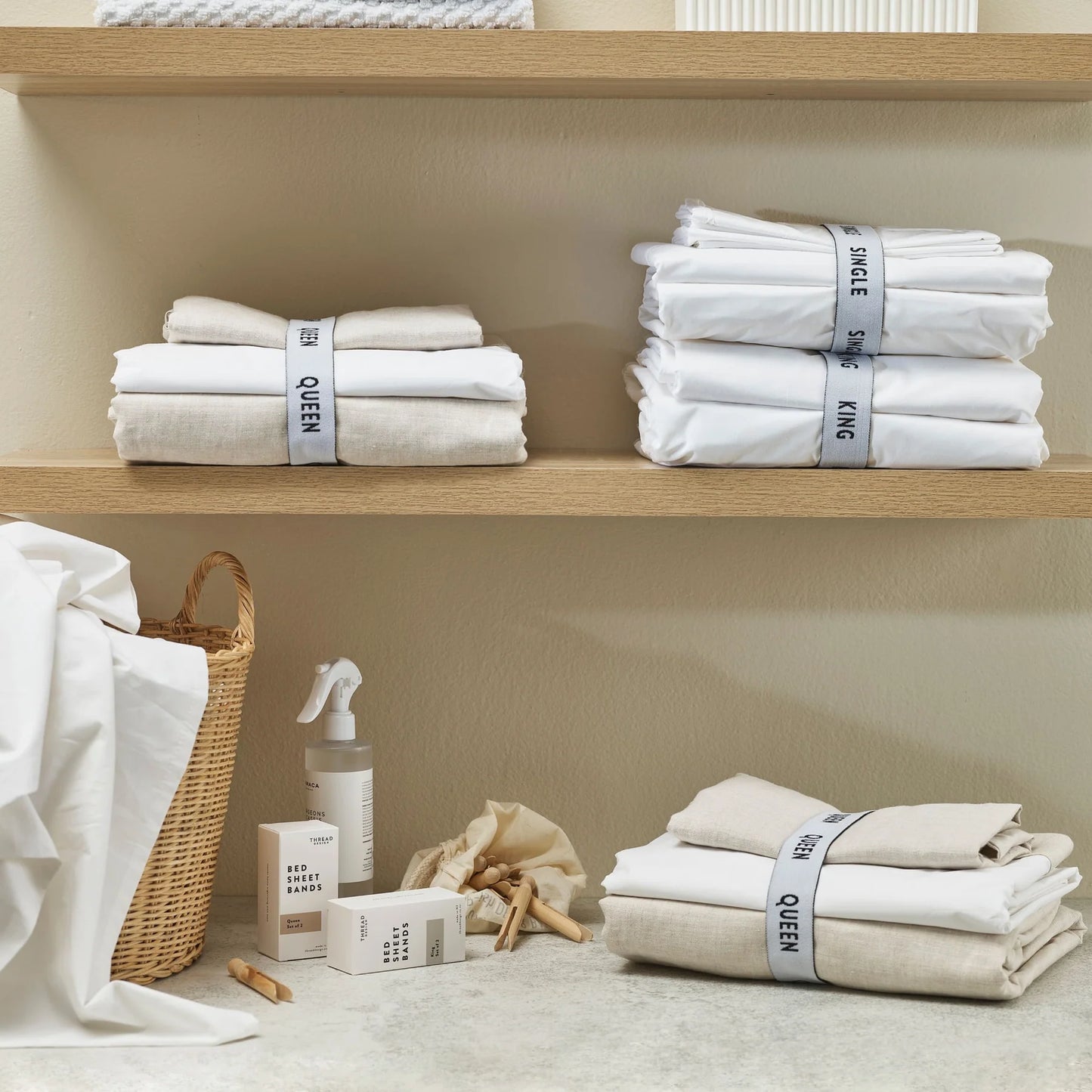 Thread Design - Bed Sheet Bands - (set Of 2)