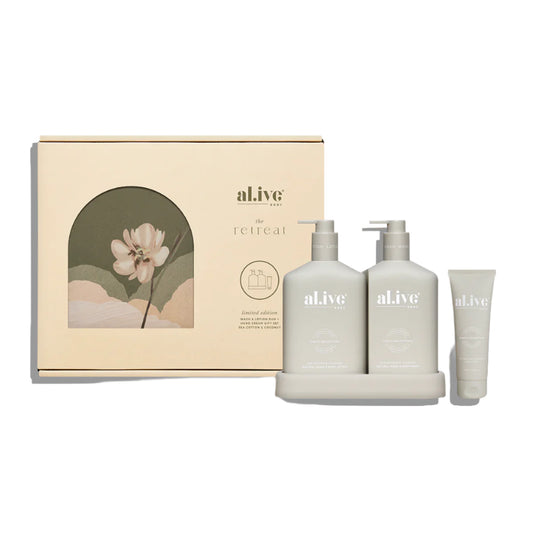 Al.ive - Wash & Lotion Duo + Hand Cream Gift Set - Sea Cotton & Coconut Pack Of 3