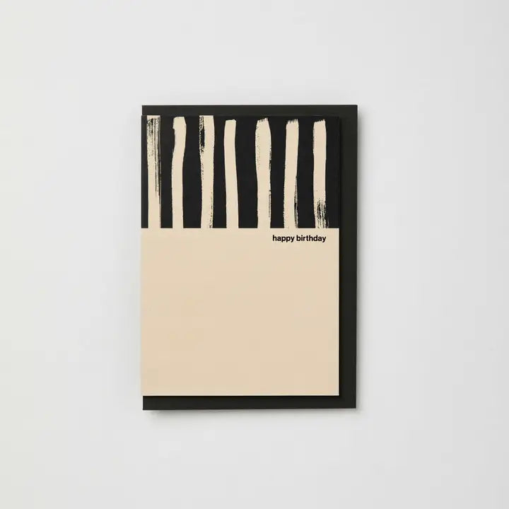 Kinshipped - Painted Stripe - Happy Birthday - Greeting Card
