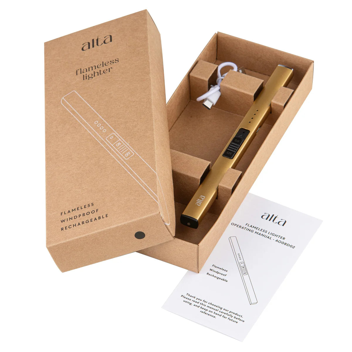 Alta - Flameless Lighter - Gold