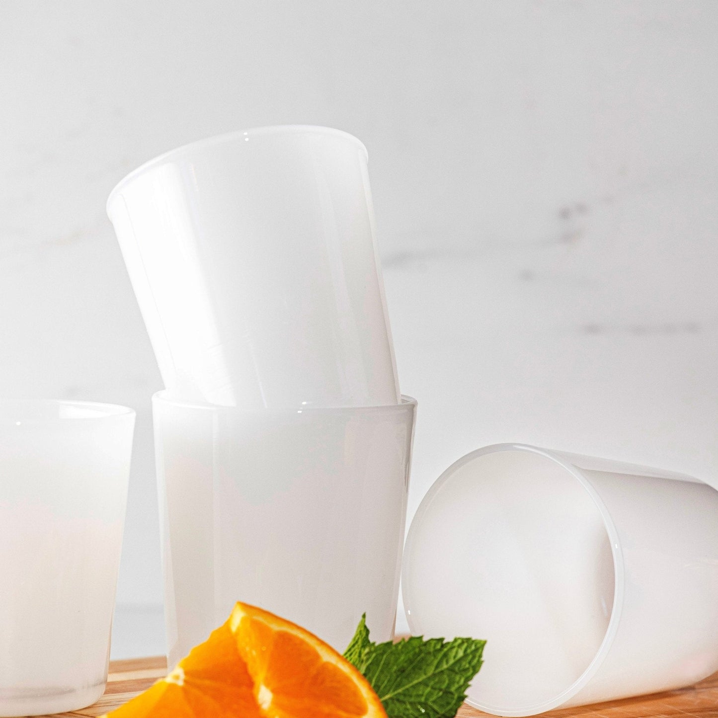 Alta - Stackable Glass Set Of 4 - White