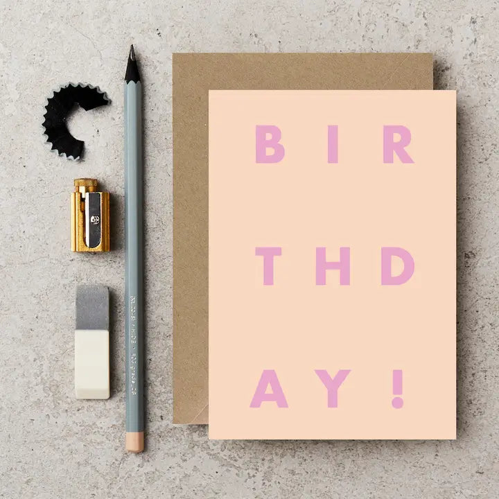 Katie Leamon - Birthday In Nude/pink - Greeting Card