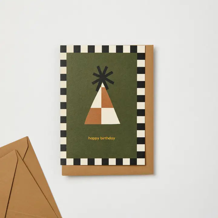 Kinshipped - Happy Birthday - Party Hat- Greeting Card