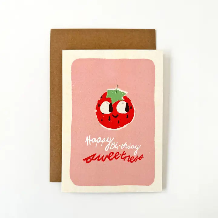 Florence Fry - Happy Birthday Sweetness - Strawberry - Greeting Card