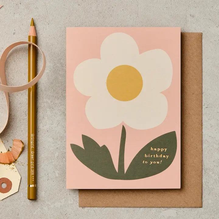 Katie Leamon - Happy Birthday - Flower - Greeting Card