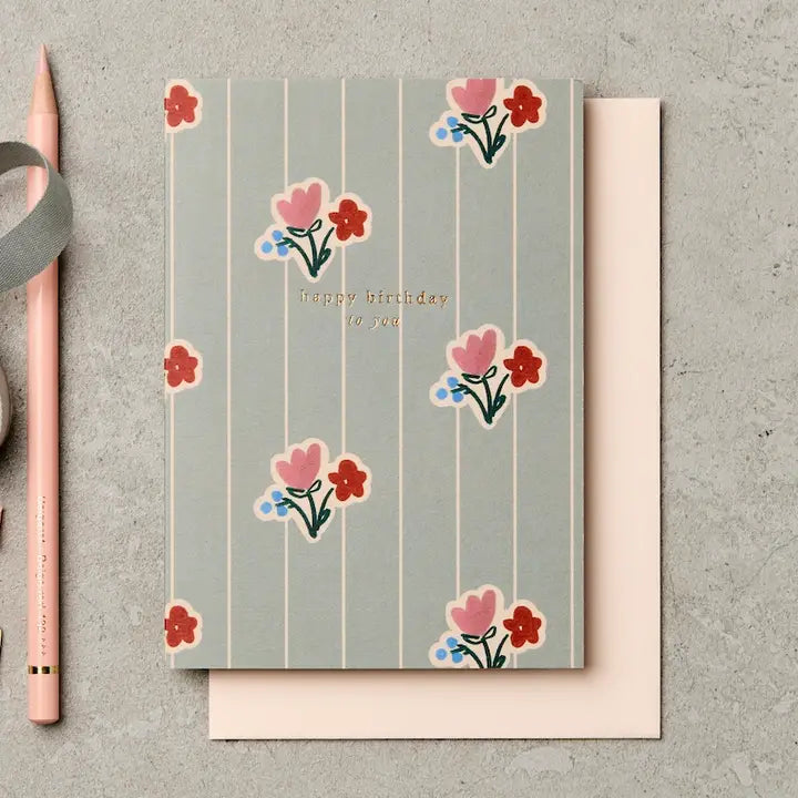 Katie Leamon - Wallpaper Posy - Birthday - Greeting Card