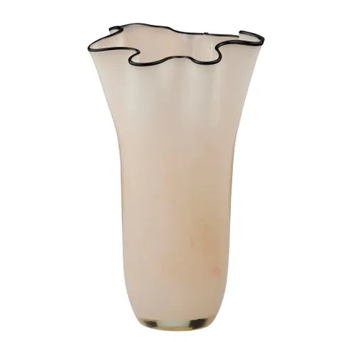 Casa - Jarvis Glass Vase - 21 X 35cm Ivory / Black