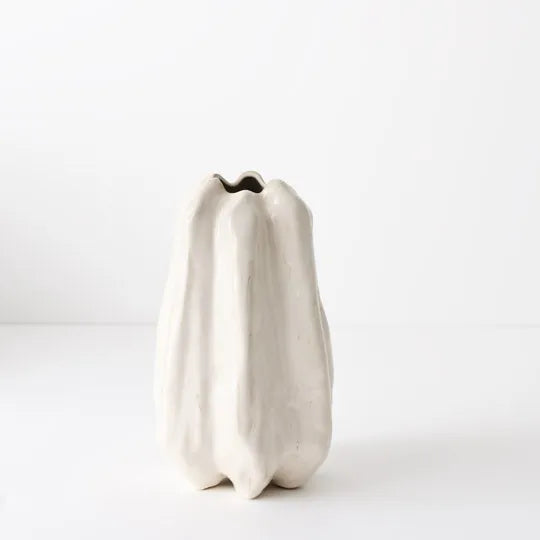 Floral Interiors Rastina Vase - Med - 25cm X 16cm - Ivory