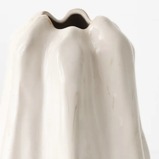 Floral Interiors Rastina Vase - Med - 25cm X 16cm - Ivory