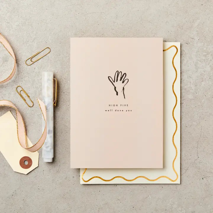 Katie Leamon - Ciao High Five - Congratualtions - Greeting Card