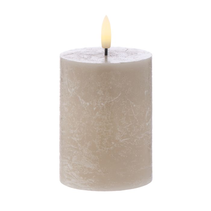 Amalfi - Hughe Led Flickering Candle - 10cm - Taupe