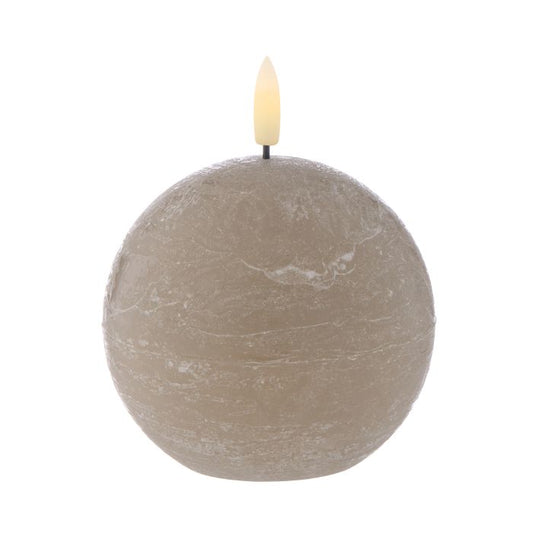 Amalfi - Hughe Led Ball Flickering Candle - 9cm - Taupe