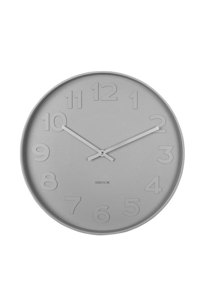 Karlsson - Mr Grey Wall Clock - 38x38x6 - Warm Grey