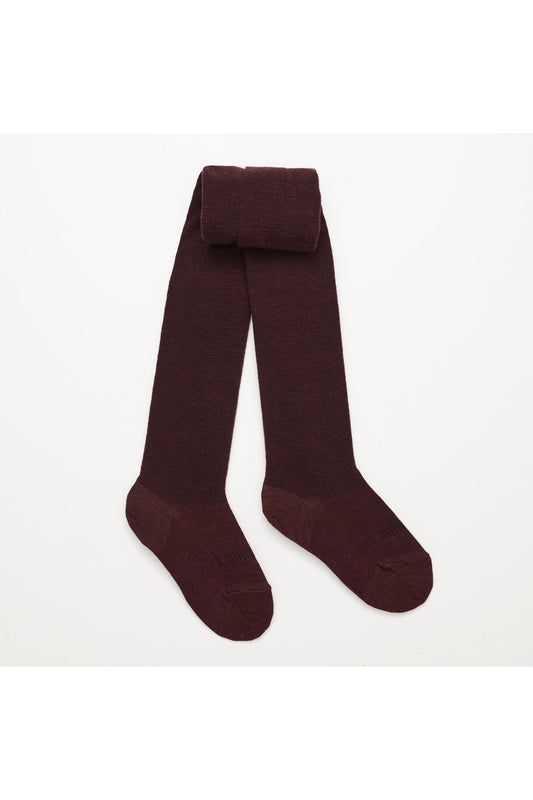Lamington - Merino Wool Tights - Textured Knit - Currant