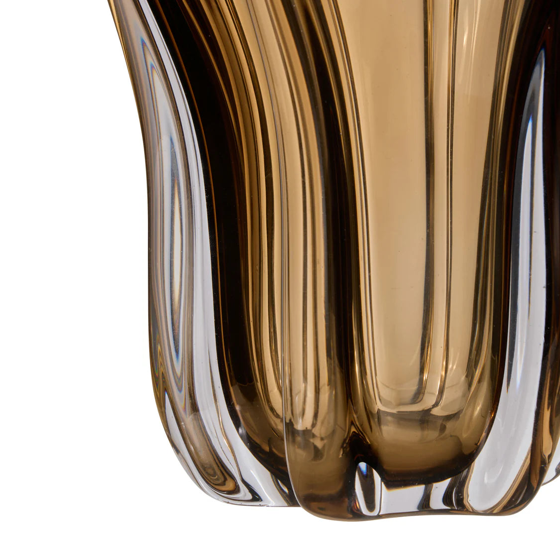 Amalfi - Wavy Glass Vase - Amber