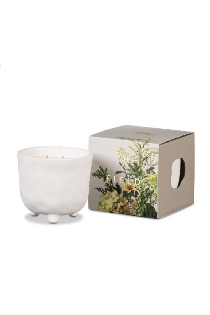 Myrtle & Moss - Botanical Candle Field White Pot