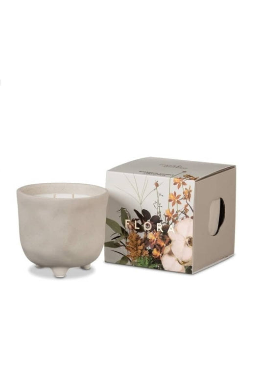 Myrtle & Moss - Botanical Candle Flora Pebble Grey Pot