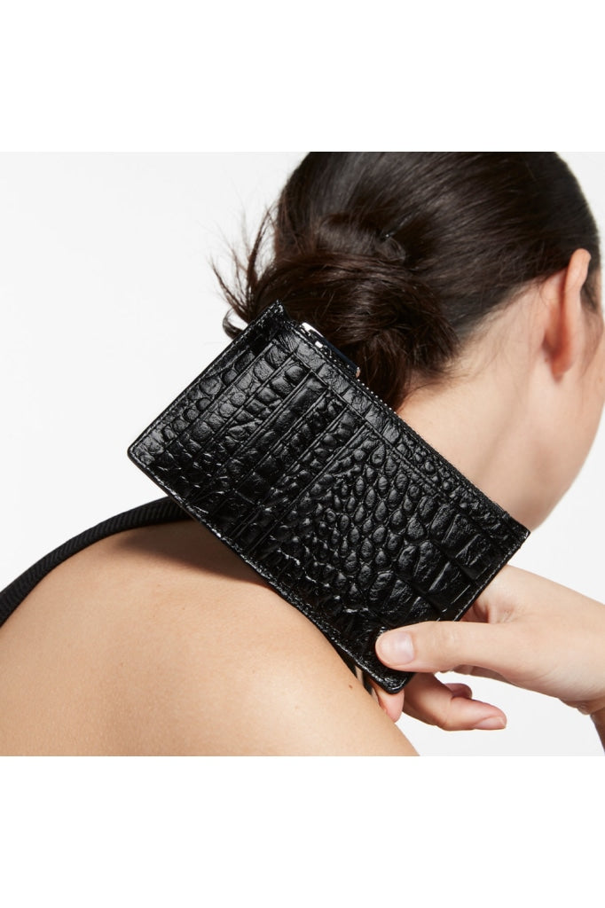 Status Anxiety - Avoiding Things Wallet Black Croc Emboss