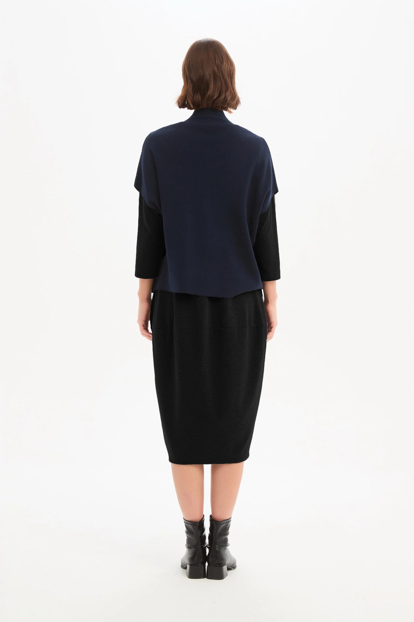 Tirelli - Button Up Knit Vest - Navy