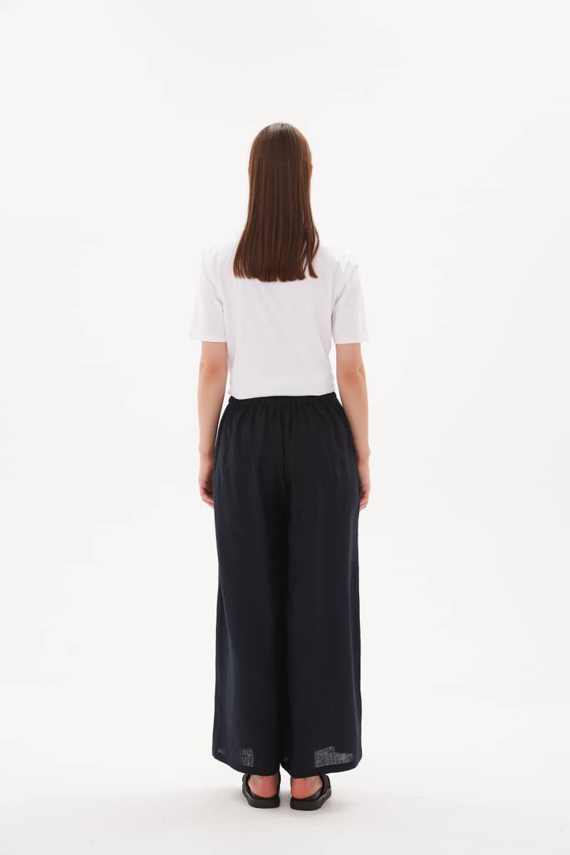 Tirelli - Elastic Back Palazzo Pant - Deep Navy