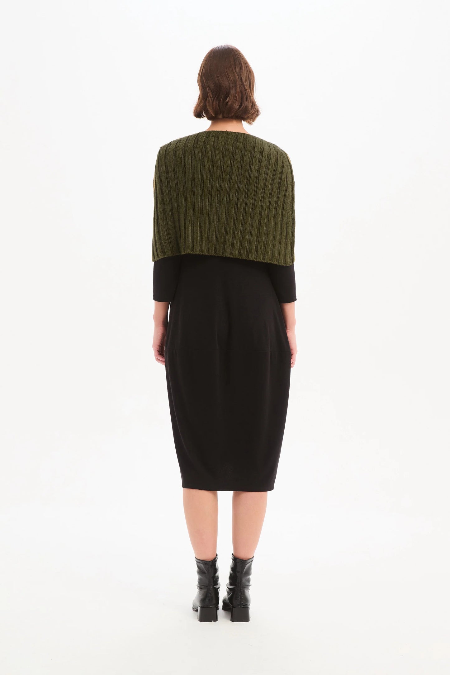 Tirelli - Zip Through Knit Shawl - Khaki