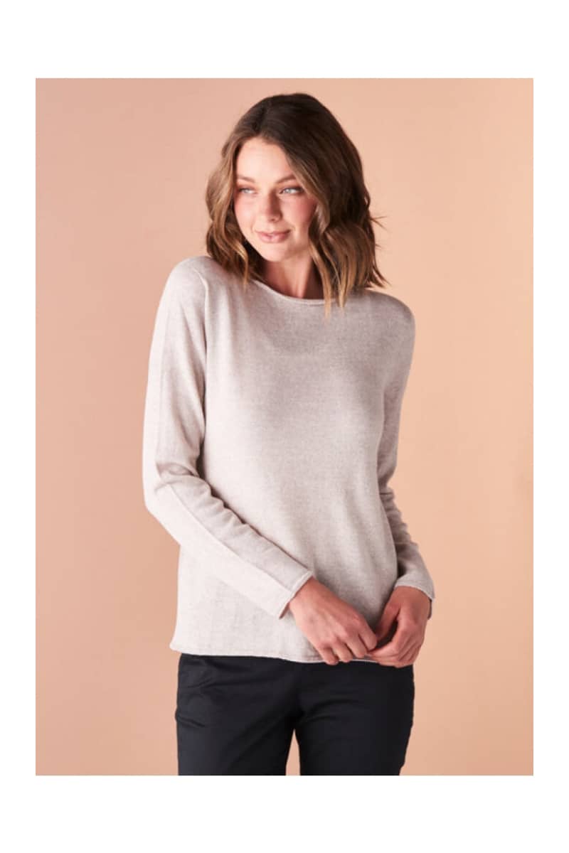 Uimi - Phoebe Crew Neck Jersey Top Mushroom
