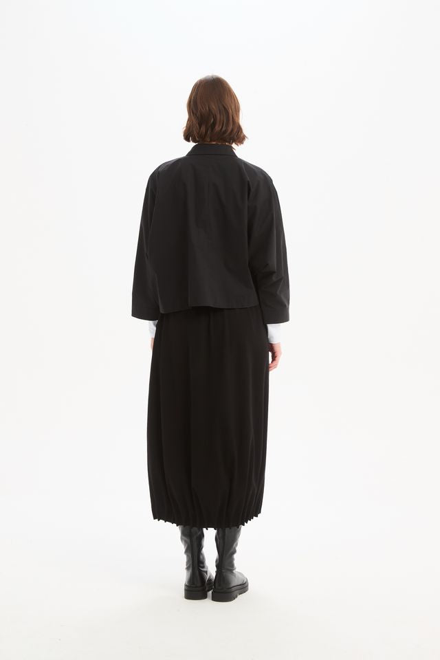 Tirelli - Jersey Pin Tuck Hem Skirt - Black