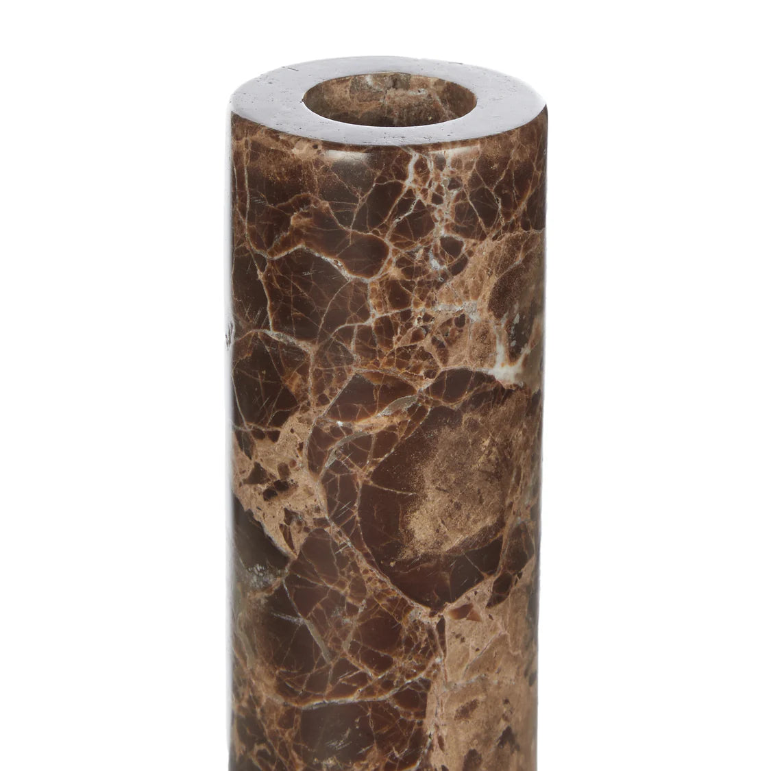 Albert Marble Candle Holder - 8 X 8 X 17cm - Brown