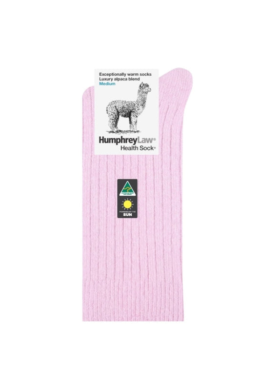 Humphrey Law - Socks Alpaca Wool Blend Powder Pink Sml