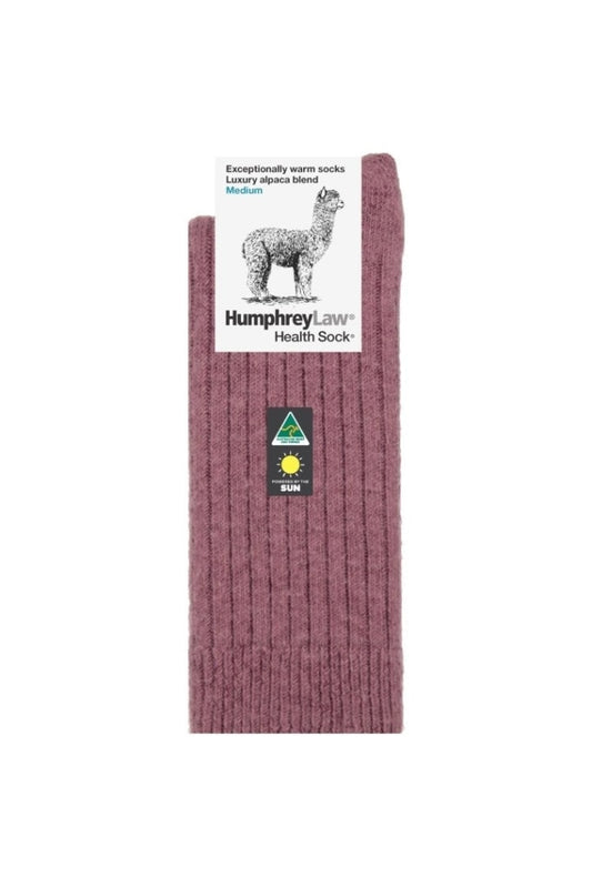 Humphrey Law - Socks Alpaca Wool Blend Old Rose Sml