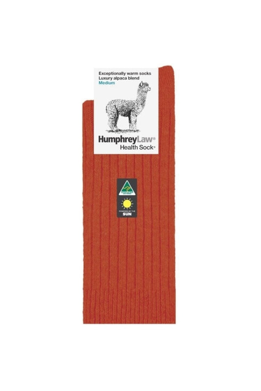 Humphrey Law - Socks Alpaca Wool Blend Terracotta Sml