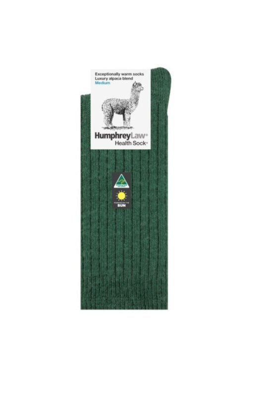 Humphrey Law - Socks Alpaca Wool Blend Hunter Green Sml