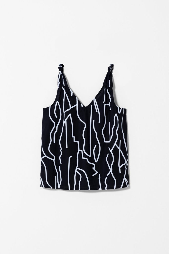 ELK THE LABEL - MALTE TANK - BLACK/WHITE KENETIC PRINT