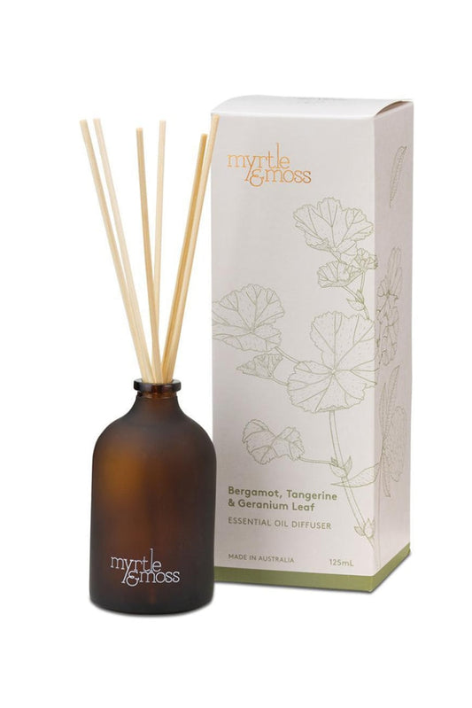 MYRTLE & MOSS - ESSENTIAL OIL DIFFUSER - BERGAMOT RIND, TANGERINE & GERANIUM LEAF - 125ML