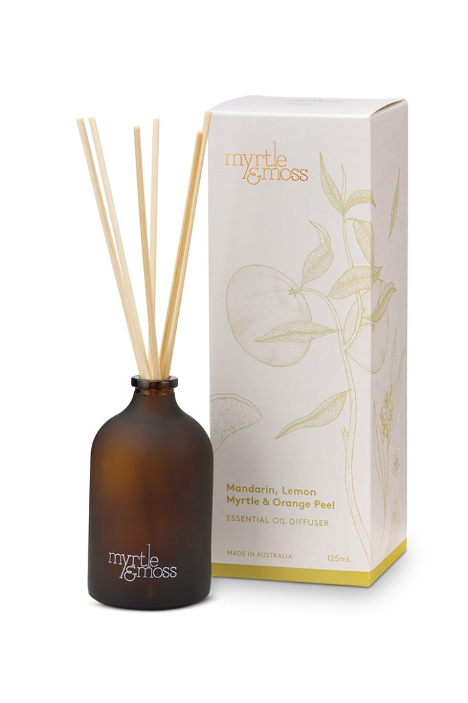 MYRTLE & MOSS - ESSENTIAL OIL DIFFUSER - MANDARIN, LEMON MYRTLE & ORANGE PEEL - 125ML