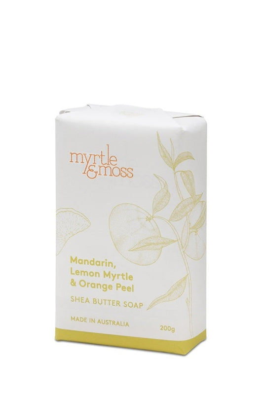 MYRTLE & MOSS - SHEA SOAP - MANDARIN, LEMON MYRTLE & ORANGE PEEL - 200G