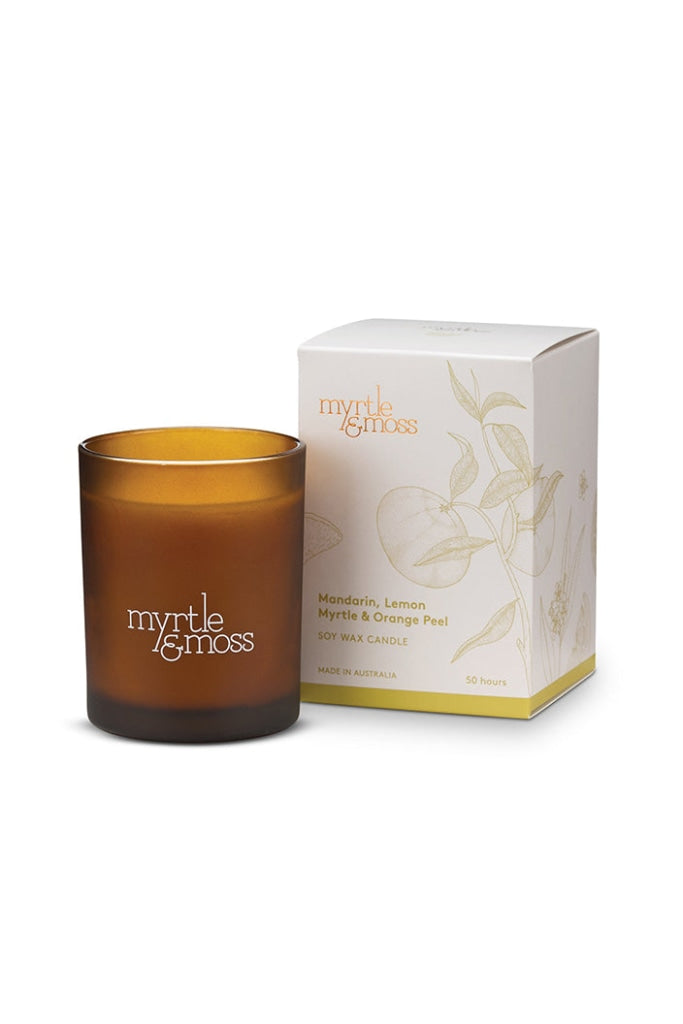 MYRTLE & MOSS - SOY WAX CANDLE - MANDARIN, LEMON MYRTLE & ORANGE PEEL 50 HR