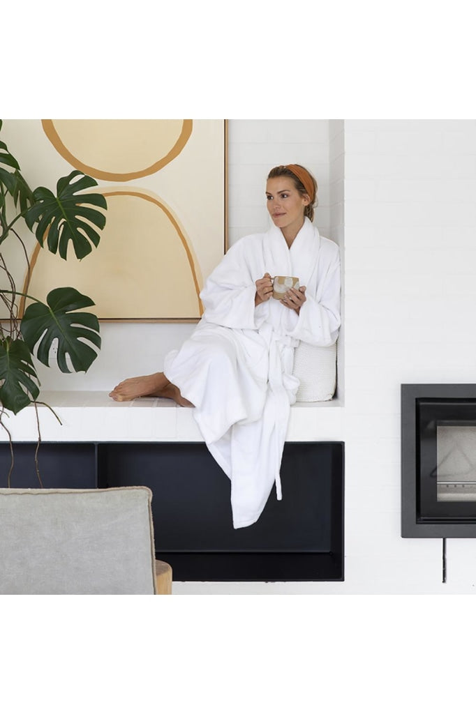 BAMBURY - MICROPLUSH ROBE - STONE - Tempted Kensington