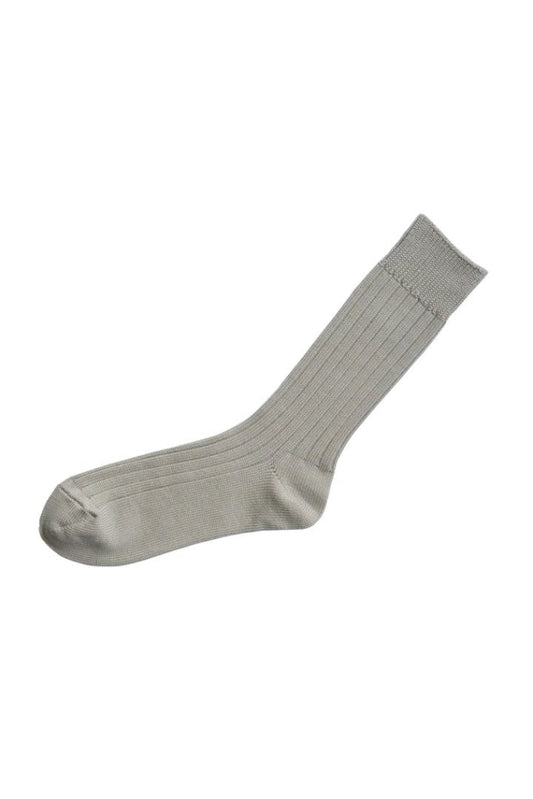 Nishiguchi Kutsushita - Praha Egyptian Cotton Ribbed Sock Grey