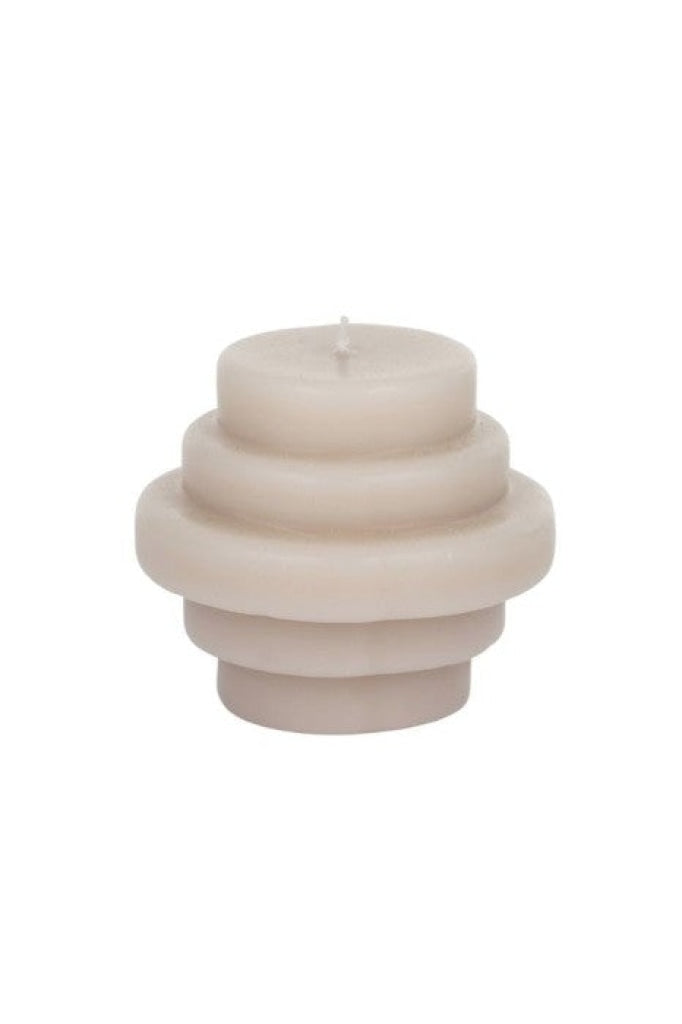Casa - Disc Shaped Candle 10X8Cm Light Grey