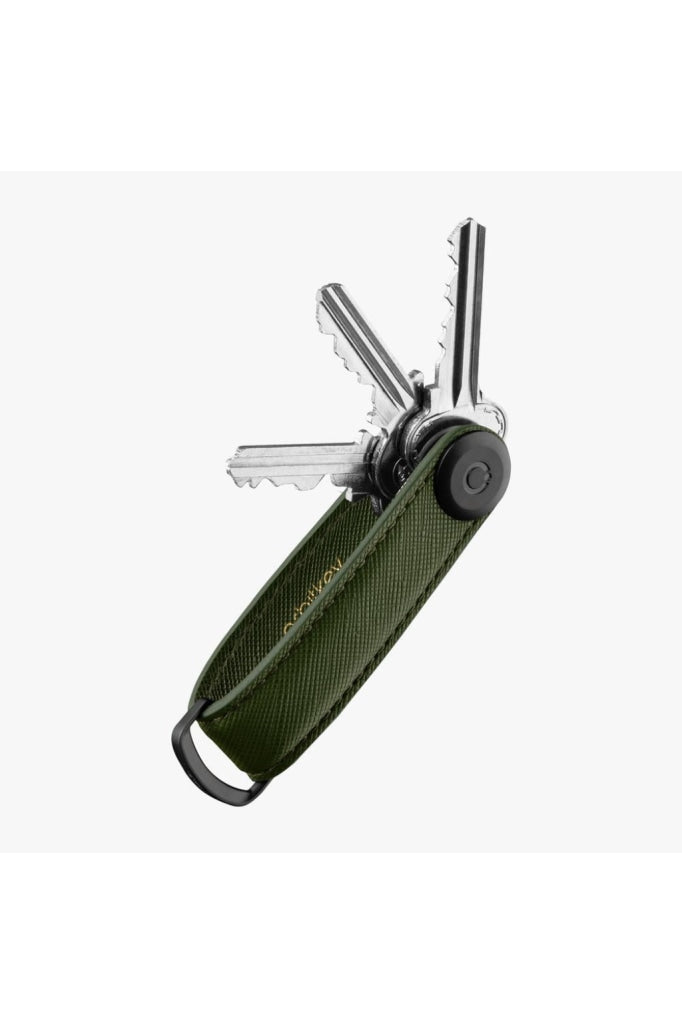 ORBITKEY - KEY ORGANISER SAFFIANO LEATHER - OLIVE - Tempted Kensington