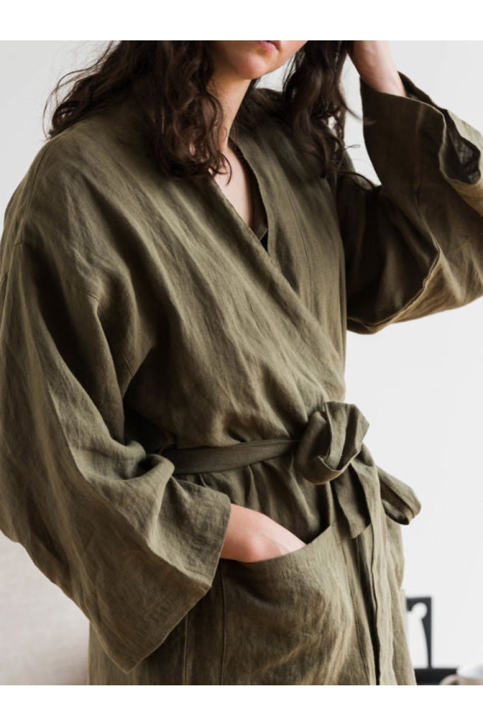 Citta - Linen Robe Ivy
