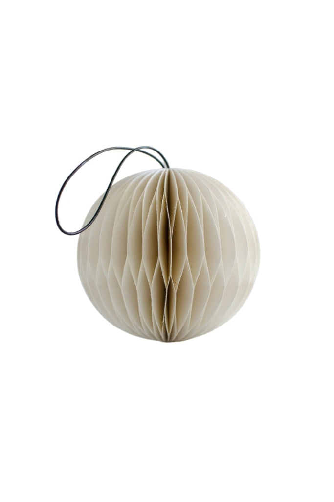 Nordic Rooms - Christmas Ornament - Paper Sphere - 8.5cm - Off White