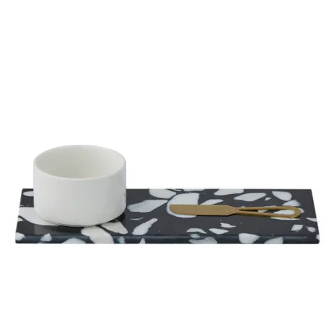 Assemble - Hide 3pc Terrazzo Set - Black/white