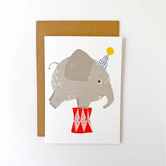 Florence Fry - Birthday Elephant - Greeting Card